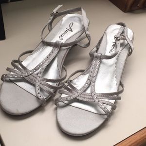 Dressy silver sandals
